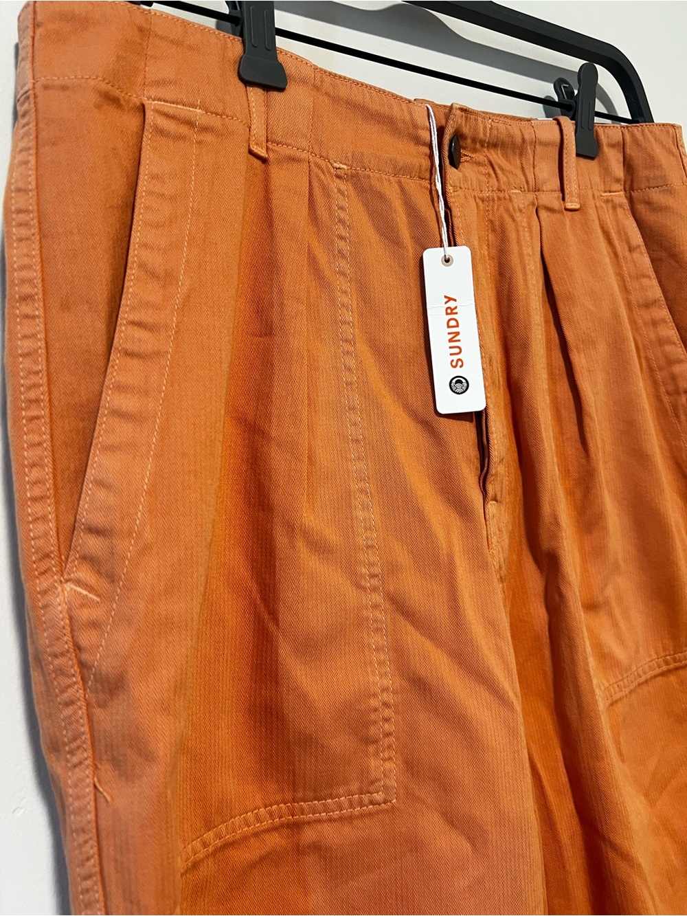 NWT Sundry High-Waist Tapered Leg Utility Pants Peach Orange Size 30 Msrp $148
